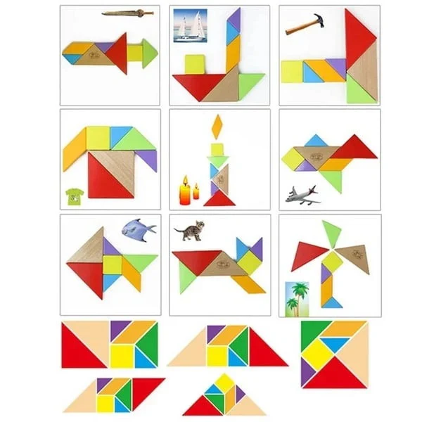 Wooden Tangram Shape Puzzle - Image 2