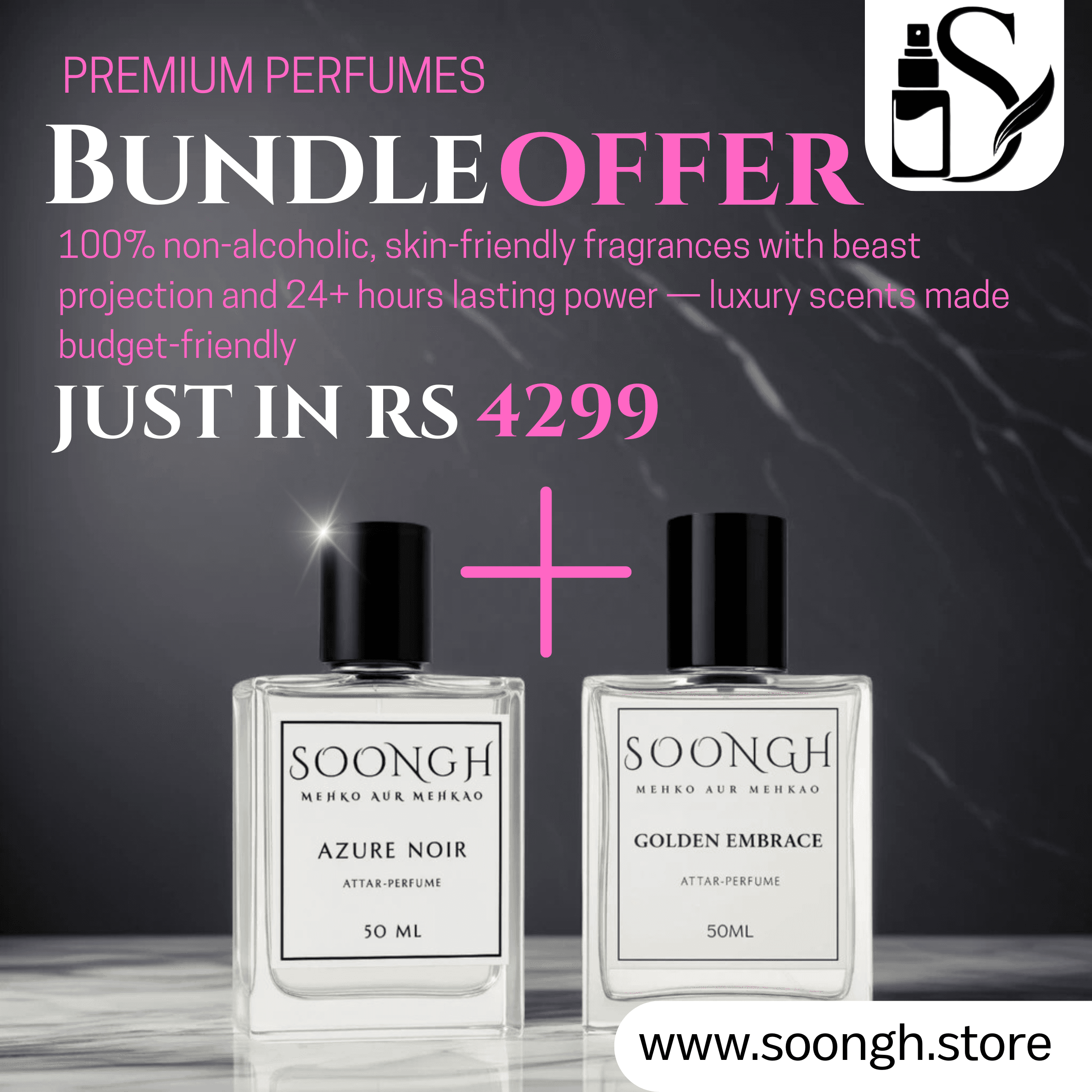Soongh Premium Perfume – Exclusive Special Offer: Buy 1 50 ML, Get 1 Free!