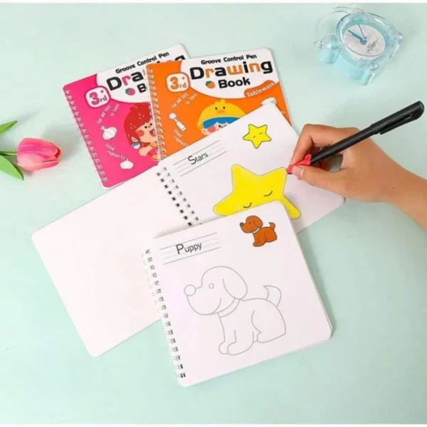Set of 4 Reusable Groove Control Pen Drawing Books - Image 4