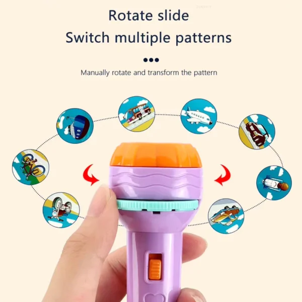 Projector Flashlight for Kids - 3 Reels Early Childhood Educational Toy - Image 3