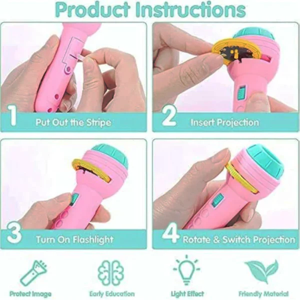 Projector Flashlight for Kids - 3 Reels Early Childhood Educational Toy - Image 5