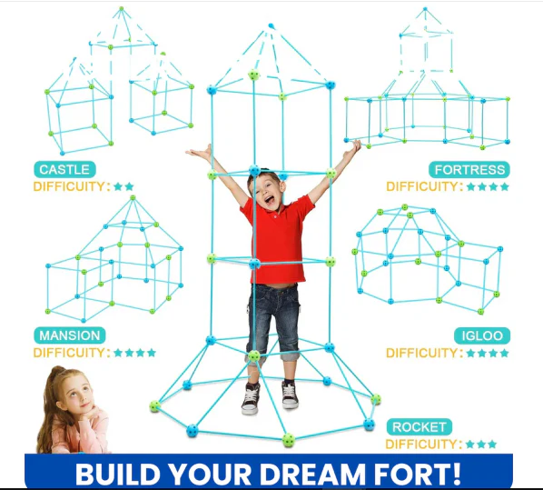 Kids Construction Kit DIY (Fort/Building/Castles/Tunnels/Tents) - Image 3