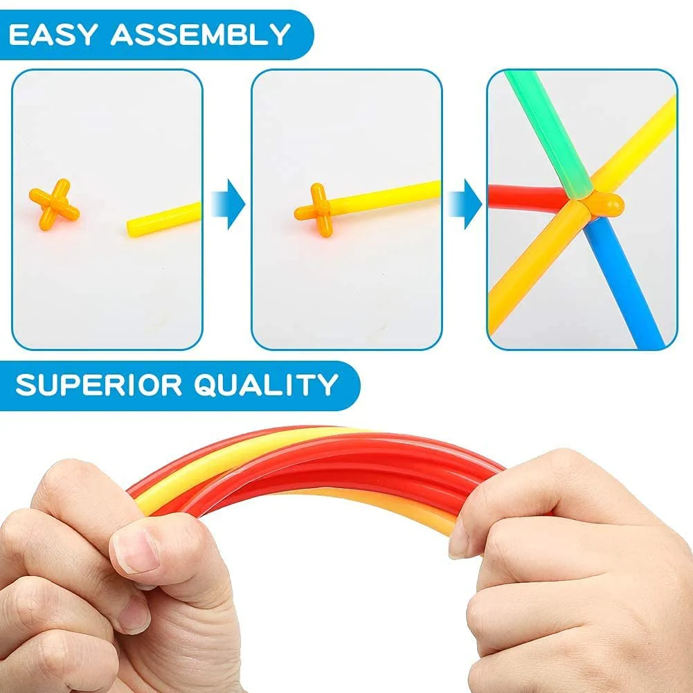Colorful Pipe Straw Building Block Toy (110 Pieces) - Image 3