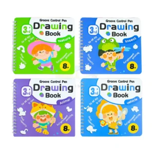 Set of 4 Reusable Groove Control Pen Drawing Books