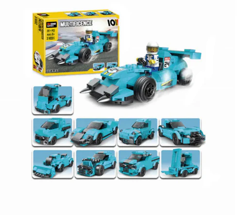 Educational Multificence Series Building Block Toys - Blue Ghost Race Car - Image 3