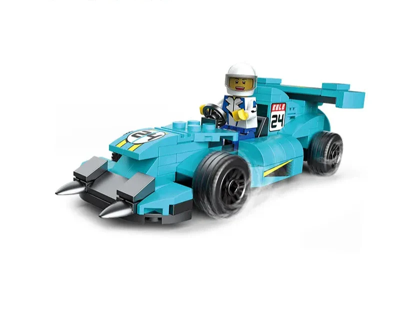 Educational Multificence Series Building Block Toys - Blue Ghost Race Car - Image 4