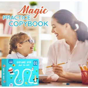 Reusable Magical Tracing Workbook Set with Marker & Duster - 64 Pages