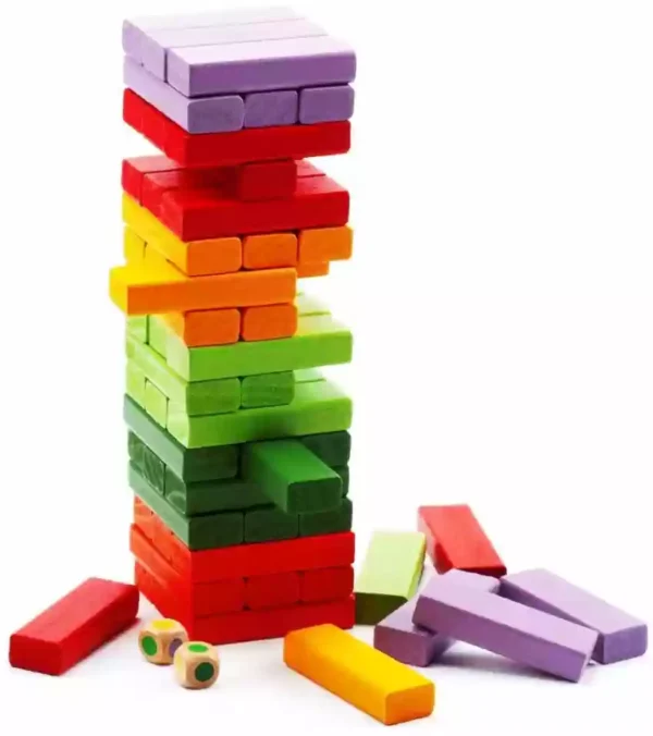 Wood Block Mini Jenga 48 Pcs Stacking Mini Tower - Image 3