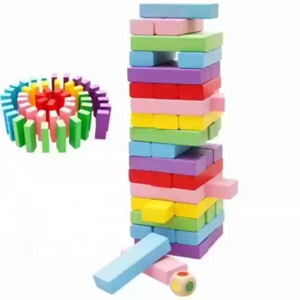 Wood Block Mini Jenga 48 Pcs Stacking Mini Tower - Image 2