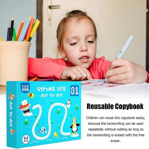 Reusable Magical Tracing Workbook Set with Marker & Duster - 64 Pages - Image 4